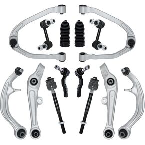 Suspension Kit Front Lower Control Arm Ball Joint Sway Bar Tie Rod Link Replacement For INFINITI G35 2003-2007(RWD; Coupe; without Sport Suspension) 2003-2009 NISSAN 350Z -14PCS Set