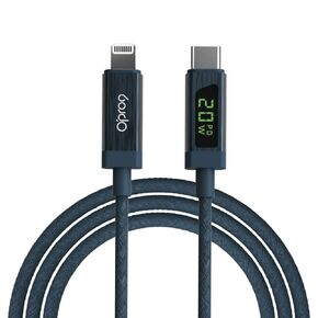 Opro9 iPhone USB C to Lightning Fast Charging Cable (3FT, Blue) - PD 20W, Apple MFi Charger Cord, LED Display Nylon USBC to Lightning Cable for iPhone 14 13 12 11 Pro Max Xr Xs 8 and More