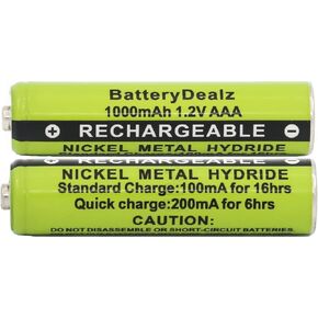 1.2V NiMH AAA Rechargeable Batteries Compatible with Panasonic Cordless Telephones (4-Pack)