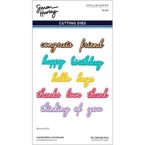 Spellbinders Handwritten sentiments Etched Dies, Metal