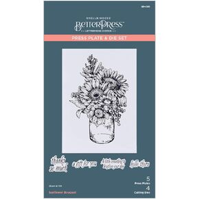 Spellbinders Sunflower Bouquet BetterPress Press Plate, Metal