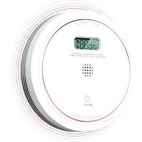 Wireless Interconnected Smoke Detector Carbon Monoxide Detector Combo, Battery Operated Smoke CO Alarm Combination with LCD Display, 1 Pack