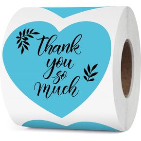 Red Heart Thermal Labels Vinyl 3 Inch Self-Adhesive Gift Stickers Roll Waterproof Printer Decals for QR Code DIY Logo Crafts Decoration 500 PCS
