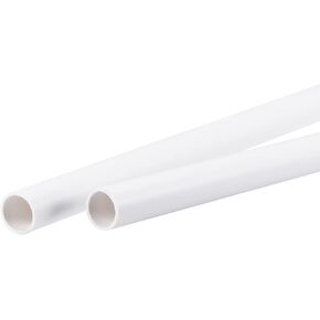 MECCANIXITY PVC Pipe Round Rigid Plastic Tube 10mm ID 12mm OD 500mm White for Water Pipe,Crafts,Decoration,Cable Sleeve 2 Pack