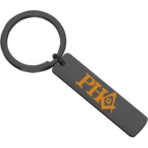 BEKECH Prince Hall Inspired Gift Freemasons Masonic Square and Compass Masonic Symbol Keychain