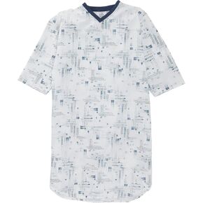 ثوب نوم رجالي من Silverts - ملابس نوم قطنية مفتوحة الظهر للمستشفيات لكبار السن - قميص نوم بيجامة علوي لكبار السن المعاقين - ملابس العناية المنزلية - أزرق داكن/رمادي X-Large in Kuwait