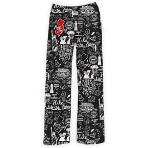 سروال بيجامة مريح من BRIEF INSANITY للنساء والرجال | قطعة سفلية لملابس النوم برسومات السبورة نيوجيرسي (كبير، أسود) in Kuwait