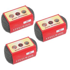 Steel Wool for Mice Control - Grade 0000, 3.5oz Roll, 10ft Long - Ideal for Filling Gaps in Basements, Attics, Pipes, Doors, Walls and Floors to Keep Mice and Other Small Animals Out - 3 Pack.