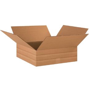 Aviditi MD18186 Multi-Depth Corrugated Cardboard Box 18" L x 18" W x 6" H, Kraft, for Shipping, Packing and Moving (Pack of 20)