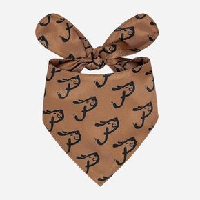 Cute Pet Pattern Brown Dog Bandanas, Comfortable Silky Cotton Triangle Bibs Scarfs for Dogs or Cats, Cute Pet Kerchief for Small Medium Large Dogs