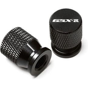Motorcycle CNC Wheel Tire Valve Stem Caps Airtight Covers for GSX-R GSXR 600 750 1000 K1 K2 K3 K4 K5 K6 K7 K8 K9 (Black)