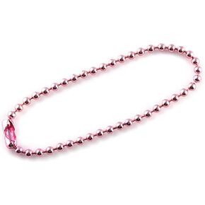 Kang Yuan 100 pcs Tag Chain Nickel Plated Steel Bead Ball Chain Keychain (2.4mm4 inch) (Pink)