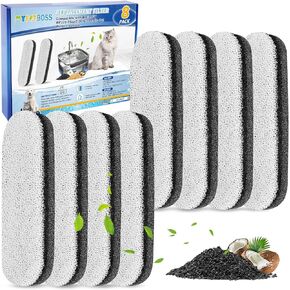 Dog Water Fountain Filters, 8 Pack Dog Water Bowl Dispenser Compatible with WF220 75oz/2.2L Dog Water Fountain, 3-layer Filtration Automatic Cat Dog Pet Water Bowl Dispenser