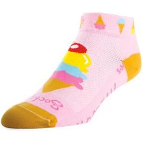 SockGuy Women's 1in I Scream Cycling/Running Socks (I Scream - S/M)