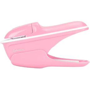 Stapleless Stapler, Staple Free Stapler Paper Binding No Staple Stapling Machine with Labor Saving Structure Design for Office School, Comfortable Handle (Pink)
