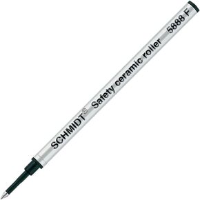 Schmidt 5888 Safety Ceramic Rollerball Metal Refill - Black Ink (Fine Tip 0.6mm)