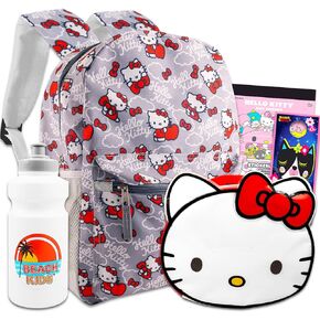 Hello Kitty Travel Backpack and Lunch Box Set - Hello Kitty Large Backpack, Hello Kitty Lunch Bag, Water Bottle, Stickers & More | Hello Kitty Backpack