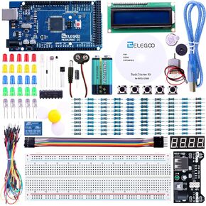مجموعة بدء المشروع ELEGOO Mega R3 2560 المتوافقة مع Arduino IDE MEGA - بما في ذلك 16 قرصًا تعليميًا