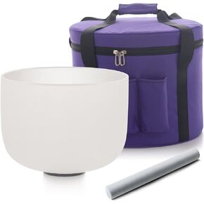 8inch 432hz A Note Crystal Singing Bowl Third-eye Chakra With Carrying Case for Yoga Sound Healing Bath Musical