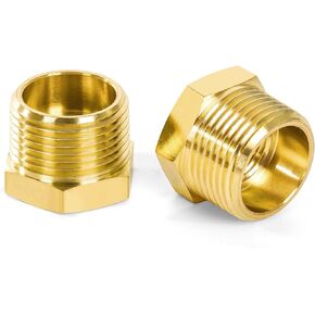 1" NPT Male x 3/4" NPT Female Brass Reducer Hex Bushing Threaded Pipe Fitting, Female Adapter, 2 PCS