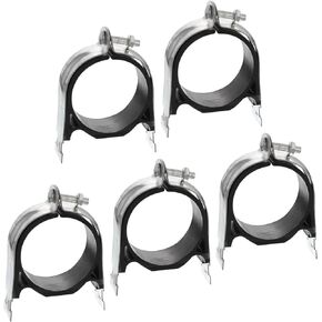 uxcell Rubber Cushion Strut Clamp 5Pcs 3-35/64" Cushioned Clamp Strut Rigid Steel Pipe Clamp for Mounting PEX Pipe Tubing to Strut Channels