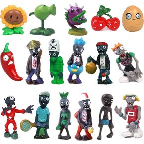17PCS Plants PVZ Toys Set Figurines Zombies Series PVZ Plush PVC Toys New, Great Gifts for Kids and Fans, Birthday and Party