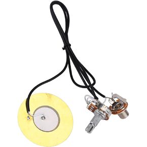 50mm Piezo Disc, Metal Transducer Contact Microphone Trigger Sound Sensor Prewired Amplifier Pick Up with Wires for Acoustic Guitar Instrument