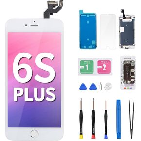 for iPhone 6s Plus Screen Replacement with Home Button LCD Repair Kit 3D Touch Display Digitizer 5.5" Black Front Camera Speaker Proximity Sensor Glass Assembly Fix Tools A1634 A1687 A1699