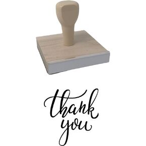 Infusion Thank You Rubber Stamp, 4 X 4'' Wood Stamp