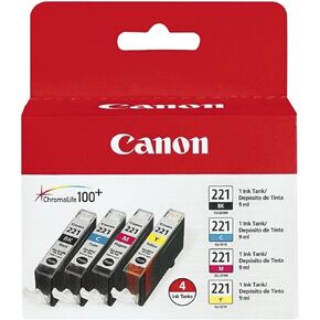 Canon CLI-221 Four Color Pack Compatible to MP980, MP560, MP620, MP640, MP990, MX860, MX870, iP4600, iP3600, iP4700