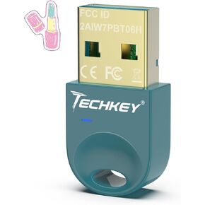 محول بلوتوث USB 5.3 لأجهزة الكمبيوتر المكتبية، قم بتوصيل وتشغيل جهاز استقبال وجهاز إرسال بلوتوث صغير V2 EDR Dongle لأجهزة الكمبيوتر المحمول بلوتوث Windows 11/10/8.1-لينكولن أخضر in Kuwait