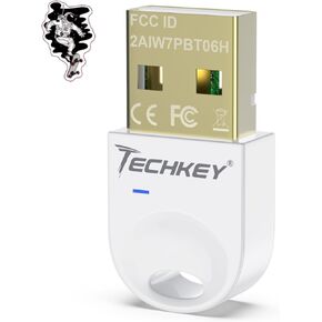 محول بلوتوث USB 5.3 لأجهزة الكمبيوتر المكتبية، قم بتوصيل وتشغيل جهاز استقبال وجهاز إرسال بلوتوث صغير V14 EDR Dongle للكمبيوتر المحمول والكمبيوتر المحمول بنظام Windows 11/10/8.1-أبيض شمسي in Kuwait