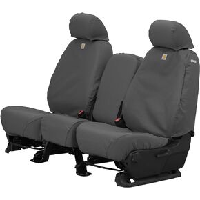 Covercraft Carhartt SeatSaver Custom Seat Covers | SSC3351CAGY | 1st Row 40/20/40 Bench Seat | Fits Select Chevrolet/GMC Models, Gravel