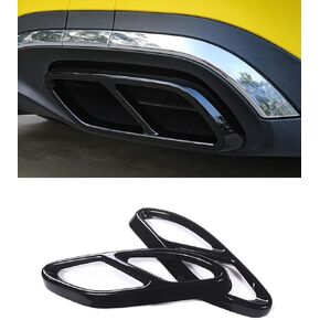 Car Exhaust Tail Muffler Tip for Mercedes Benz C Class w206, Rear Bumper Pipe Cover for Mercedes Benz C Class w206 2022 2023 2024(Black)