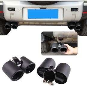 100% Real Carbon Fiber Car Exhaust Pipe Noise Canceller Cover Stainless For Land Rover Defender 2020-2023 90 110 Auto Accessories (Matte Carbon Fiber)