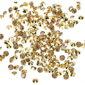 PATIKIL 10000 Pieces Clear Acrylic Diamonds Vase Fillers 4mm Wedding Table Scatter Crystals Diamond Fake Confetti Gems for Party Wedding Decor Photography Props, Gold