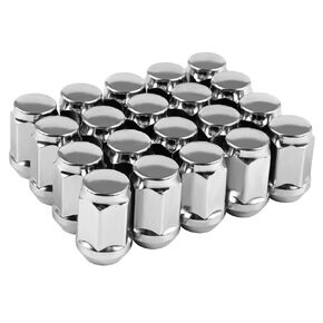 Wheel Lug Nut 1.38 inch Chrome 1/2-20 Closed End Bulge Acorn Lug Nuts - Cone Seat - 19mm Hex 20PCS for Bronco Mustang Ranger YJ TJ KJ KK ZJ WJ WK XK MJ XJ