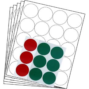 Royal Green Round Labels for Laser and Inkjet Printers Template Included Blank Stickers Sheets + Bonus Colored Labels 2 inch (50mm) 7 Full Sheets - 152 Pack