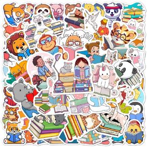 Pack 50 Pcs Vintage Book Stickers for Water Bottles Waterproof Laptop Luggage Computer Scrapbooking Journaling Teens Adults Cute Funny Aesthetic Sticker Packs Small Vinyl Decals