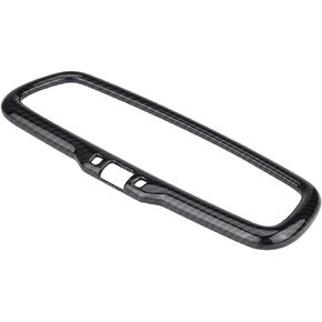 Qiilu Interior Rearview Mirror Cover, Front Inner Rear View Mirror Cover Frame Decor Trim Car Interior Accessory for Alfa Romeo Stelvio/Giulia
