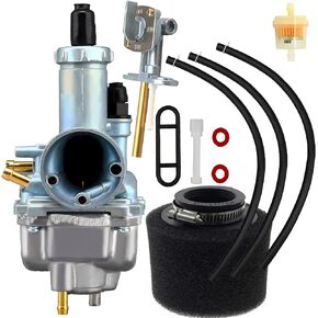مكربن ​​KLF220 يناسب Kawasaki Bayou 250 KLF250A 2003-2011، Kawasaki Bayou 220 KLF220A 1988-2002 ATV، مع فلتر الهواء وصمام بيتكوك غاز الوقود