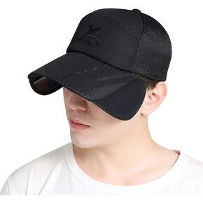 Unisex Baseball Cap Sunhat UV Protection Mesh Hat with Retractable Extended Brim Fishing Hat