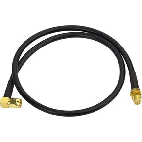BINGFU Ham Radio Antenna Extension Relocation Cable SMA Male Right Angle to Female RG58 Coaxial Cable 1m 3 feet (2-Pack) for Ham Radio Kenwood BaoFeng Yaesu Vertex Standard Horizon Marine VHF Radio