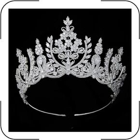 Vintage Wedding Crowns Arab Classic Dubai Cubic Zirconia Crown Bridal Hair Accessories Crystal Tiara Headband for Women