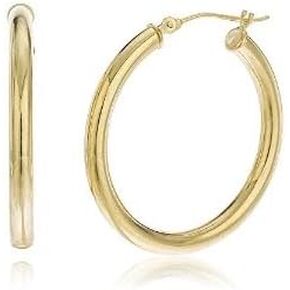 أقراط دائرية من الذهب الأصفر عيار 10 قيراط مقاس 2 مم بأحجام 12 مم و14 مم و16 مم و18 مم و25 مم و30 مم و50 مم! in Kuwait