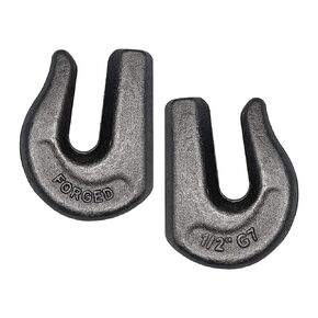 2 Pack Heavy Duty 1/2" Weld On Grab Hook, Grade 70 Clevis Chain Hook for Trailer, Truck, Rigging, Flatbed, Tractors, Loader, Bucket, Tie Down (2)