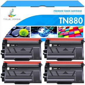 حبر TN880 فائق الإنتاجية: 4 عبوات حبر أسود TN880 متوافق مع خرطوشة حبر Brother TN880 TN-880 TN 880 لطابعة Brother HL-L6200DW L6200DWT L6400DW L6400DWT MFC-L6700DW L6800DW L6900DW