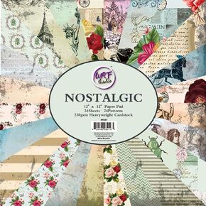 Double-Sided Scrapbook Paper 12x12 Card Stock, Floral Patterned Scrapbooking Pack, Heavyweight Premium Printed Background, Theme Cardmaking Decor Craft for Art Project-24 Pages