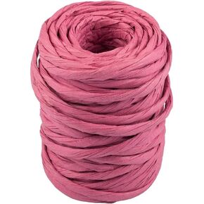 JAM Paper® Twisted Kraft Ribbon - 3/8" Wide x 25 Yards - Pink - Rolls Sold Individually