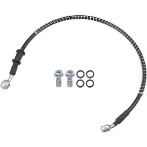 X AUTOHAUX Brake Hose Motorcycle Hydraulic Brake Line Oil Hose Pipe with Spring Protection Fitting for ATV Motorcycle Motocross Racing Bike 50cm Black 1 Set